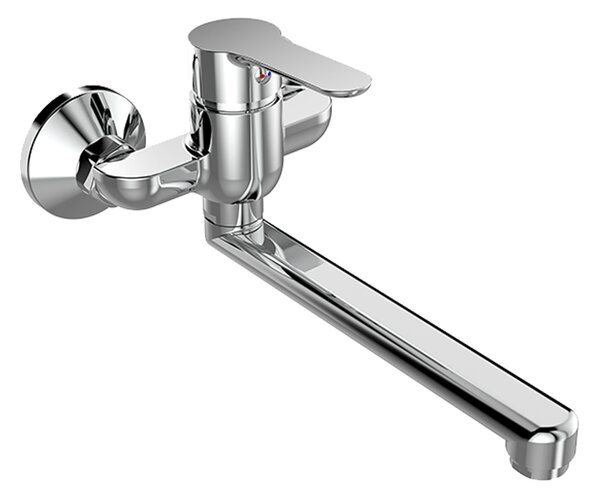 Mereo Mereo, Dřezová nástěnná baterie, Zuna, s ramínkem plochým rovným 160 mm, chrom, CB302A02Z