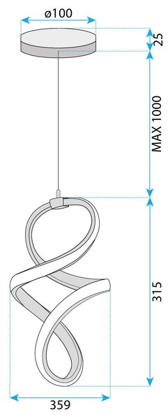 Toolight Toolight, LED závěsné svítidlo 24W, 4000K, 4500lm, G074-1CP, zlatá, OSW-08662