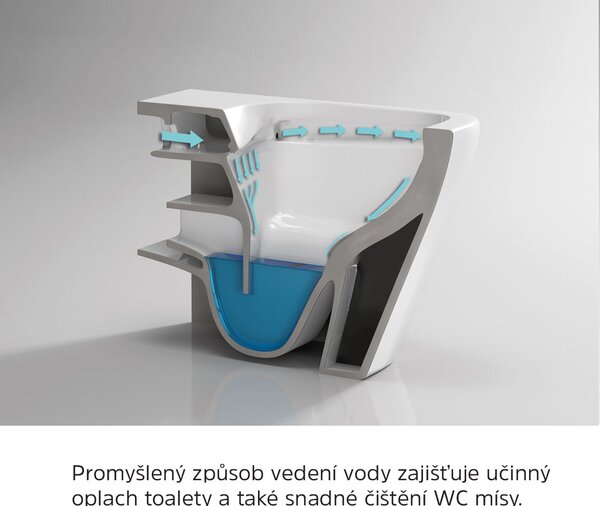 Mereo Mereo, WC závěsné kapotované, RIMLESS, 490x370x360, keramické, vč. sedátka CSS115SN, VSD82S2