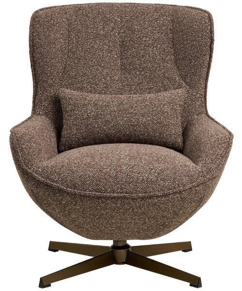 Nordic Living Hnědé čalouněné otočné lounge křeslo Glen