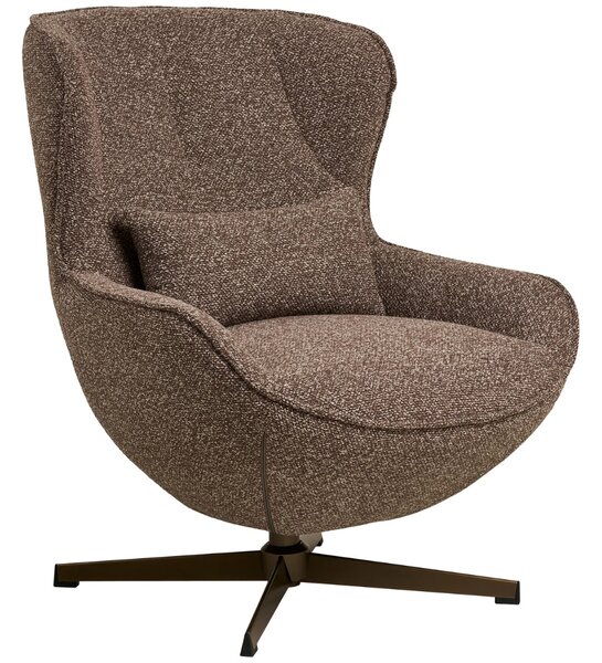 Nordic Living Hnědé čalouněné otočné lounge křeslo Glen