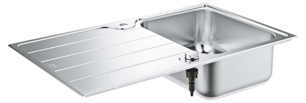 GROHE K500 - Dřez z nerezové oceli s odtokem, nerez ocel, kartáčovaná 31571SD1