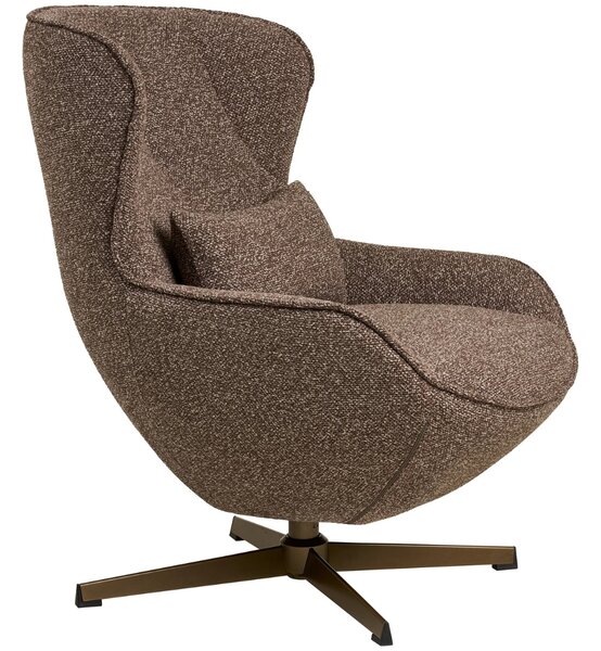 Nordic Living Hnědé čalouněné otočné lounge křeslo Glen