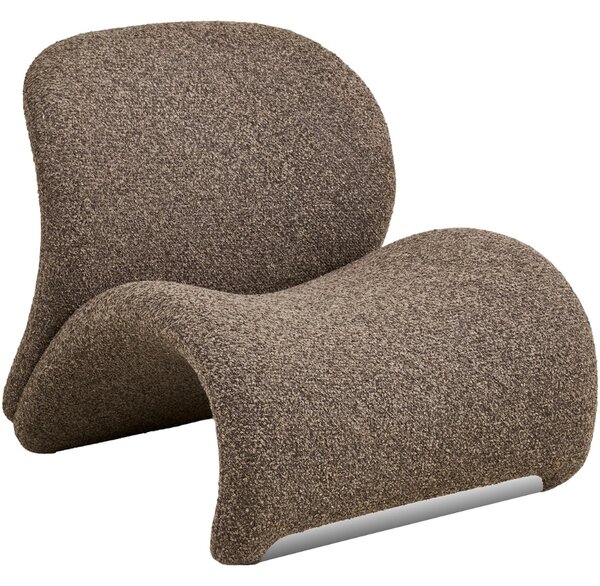 Nordic Living Hnědé čalouněné lounge křeslo Sonia