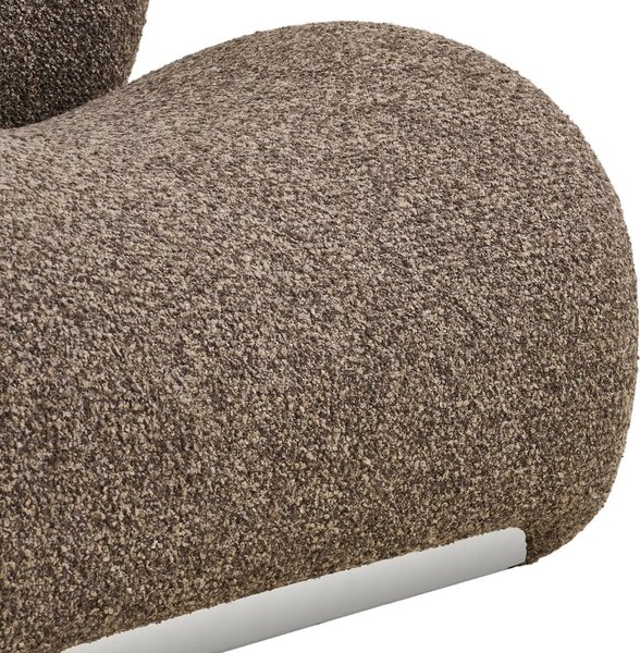 Nordic Living Hnědé čalouněné lounge křeslo Sonia