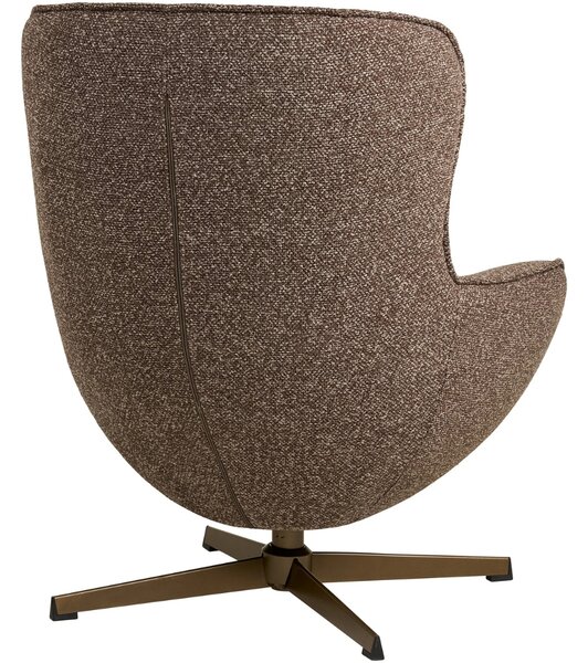 Nordic Living Hnědé čalouněné otočné lounge křeslo Glen