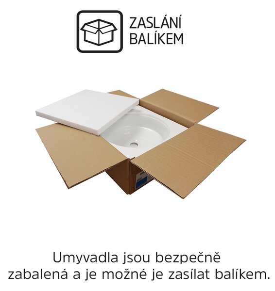 Mereo Mereo, Umyvadlo na desku i zavěšení s přepadem, 420x425x130 mm, keramické, UC424212