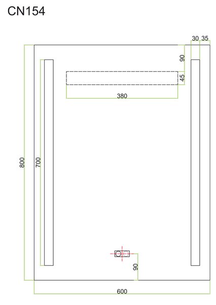 Mereo Mereo, Zrcadlo 60x80 cm s LED osvětlením, CN154