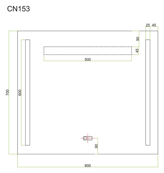 Mereo Mereo, Zrcadlo 80x70 cm s LED osvětlením, CN153