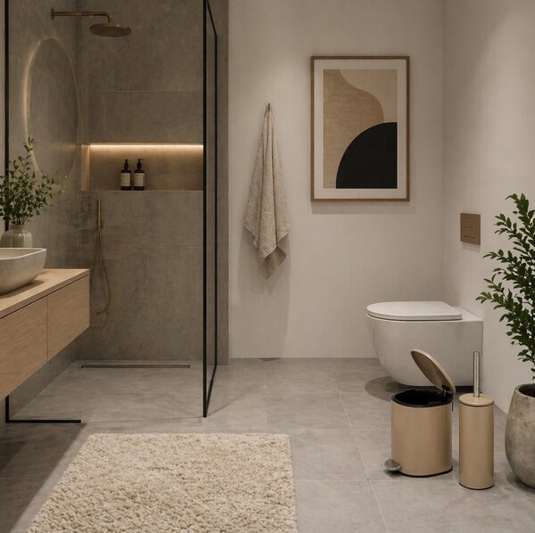 Nordic Living Béžová kovová WC štětka Doli