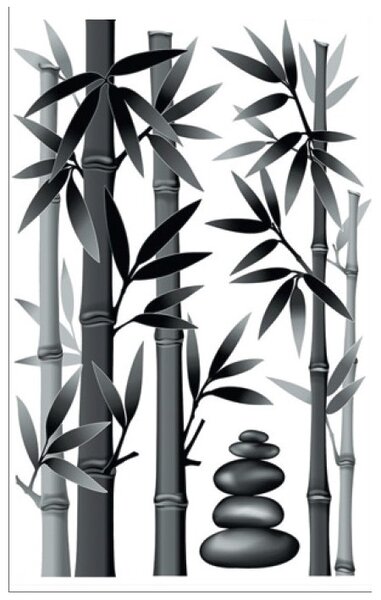 Samolepící pokojová dekorace Bambus šedý 60x32cm