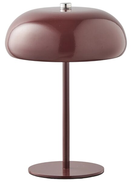 Nordic Living Tmavě červená kovová nabíjecí stolní LED lampa Margon