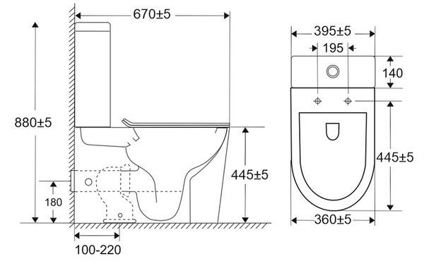 Mereo Mereo, WC kombi, vyvýšené, vario odpad, kapotované, Smart Flush RIMLESS, keramické vč. sedátka, VSD92T1