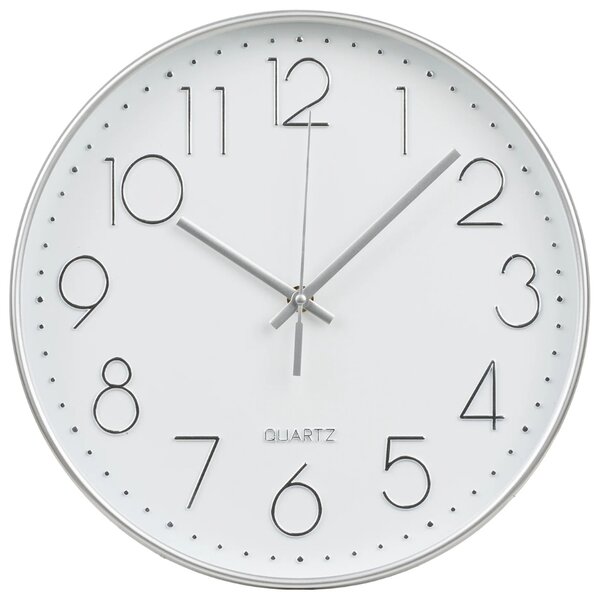 Nordic Living Stříbrné nástěnné hodiny Lali 30 cm