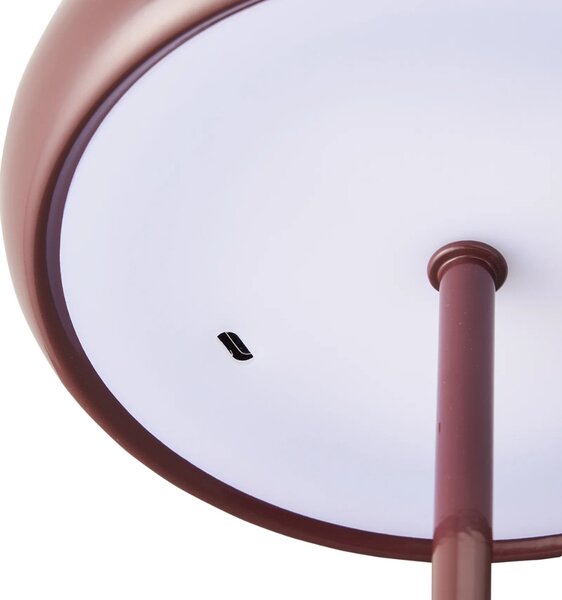 Nordic Living Tmavě červená kovová nabíjecí stolní LED lampa Margon