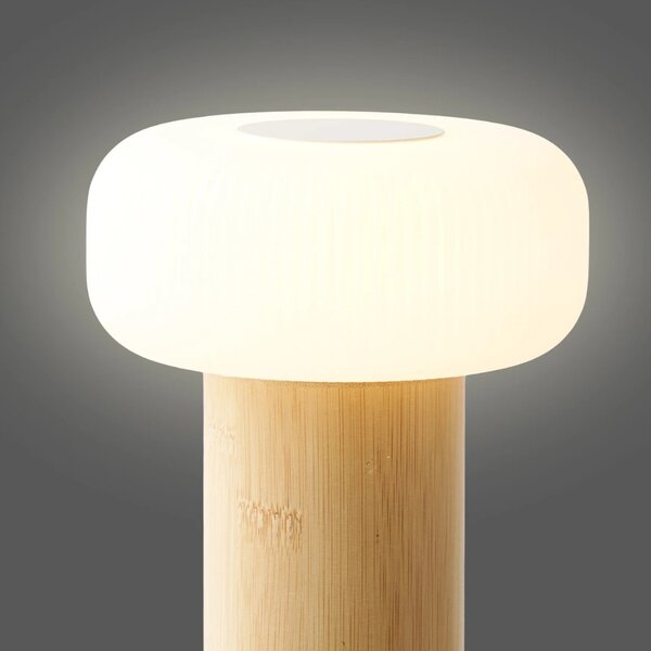 Nordic Living Bambusová nabíjecí stolní LED lampa Taffo