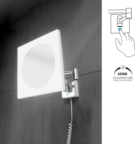Nimco Kosmetické podsvícené LED zrcátko 8W, 6500K