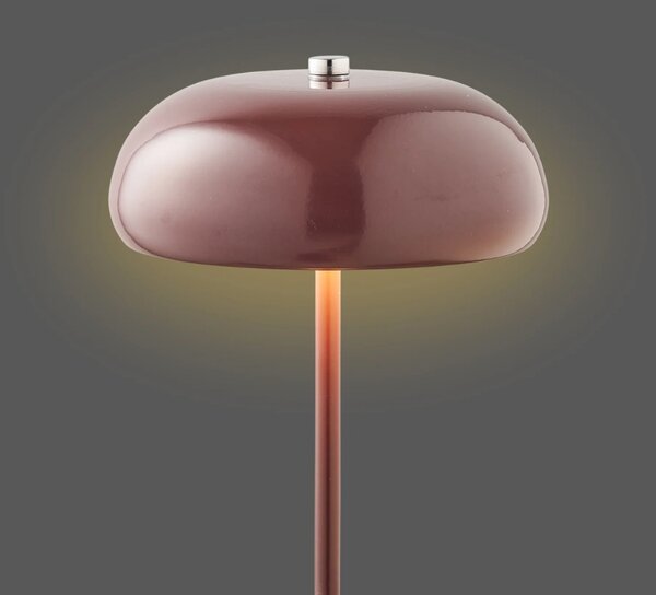 Nordic Living Tmavě červená kovová nabíjecí stolní LED lampa Margon