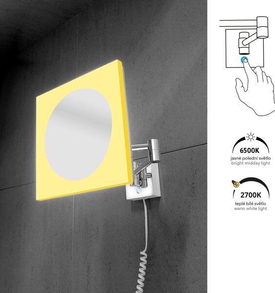 Nimco nástěnné kosmetické zvětšovací zrcátko s LED osvětlením ZK 20465P-26