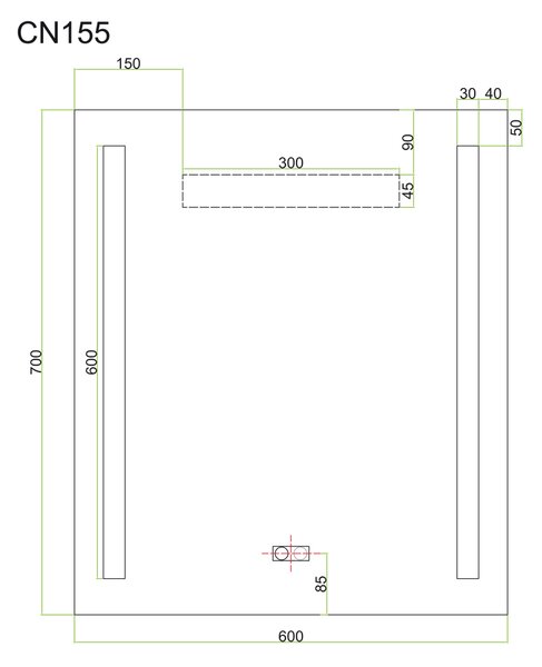 Mereo Mereo, Zrcadlo 60x70 cm s LED osvětlením, CN155