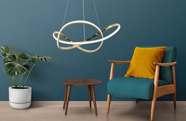 Toolight Toolight, LED stropní osvětlení 73cm, 70W, 4500lm, 4000K, G078-1CP, zlatá, OSW-09738