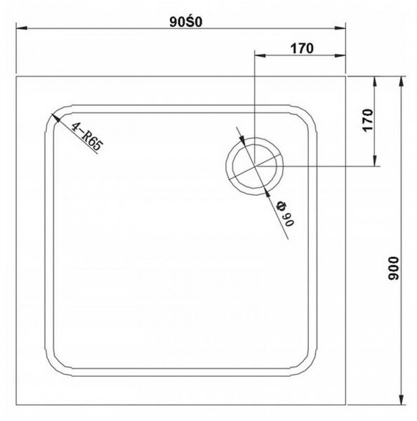 BPS-koupelny Čtvercový sprchový kout BL30B 90x90 černá/transparent + vanička ST02B bílá