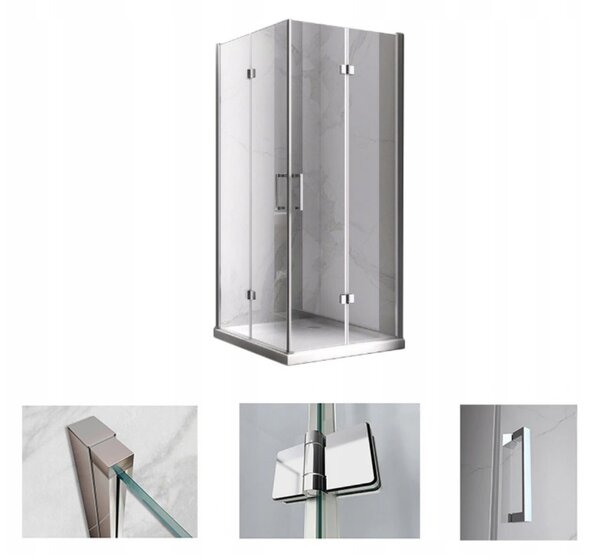 BPS-koupelny Obdélníkový sprchový kout HYD-OK12B 100x80 chrom/transparent + vanička HYD-OSV-SXL03C černá