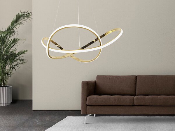 Toolight Toolight, LED stropní osvětlení 73cm, 70W, 4500lm, 4000K, G078-1CP, zlatá, OSW-09738