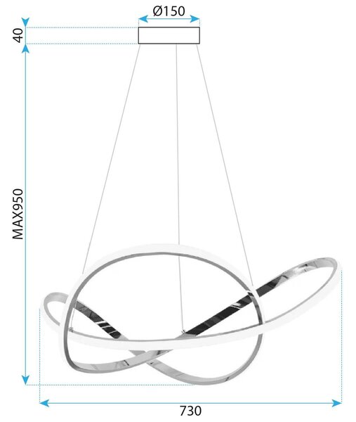 Toolight Toolight, LED stropní osvětlení 73cm, 70W, 4500lm, 4000K, G078-1CP, zlatá, OSW-09738
