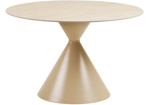 Nordic Living Béžový keramický jídelní stůl Anne ø 120 cm