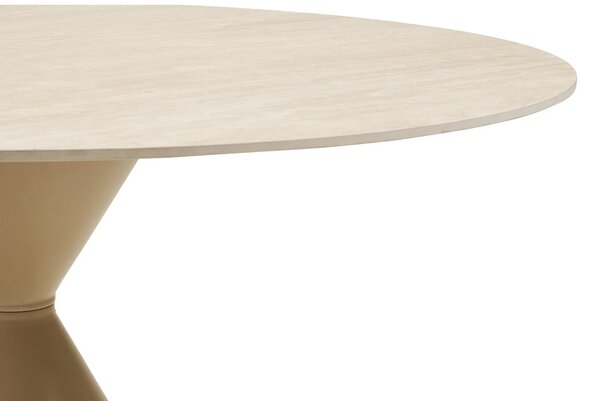 Nordic Living Béžový keramický jídelní stůl Anne ø 120 cm