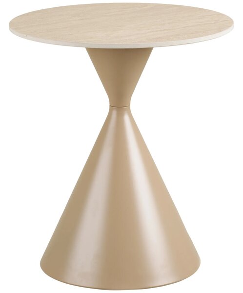 Nordic Living Béžový keramický odkládací stolek Anne ø 50 cm