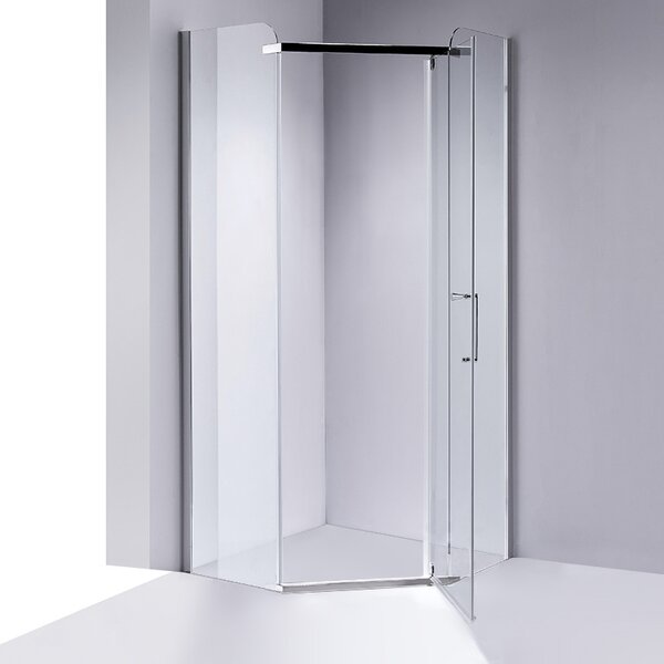 BPS-koupelny Pětiúhelníkový sprchový kout HYD-PK91B 90x90 chrom/transparent - bez vaničky