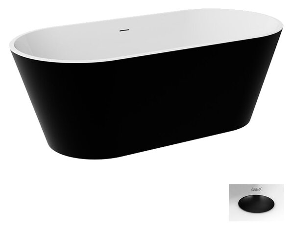 Besco Akrylátová volně stojící vana Deeva BW 150x75 (160x75, 170x80, 180x80) Rozměry (cm): 160x75, Typ a barva výpustě: Click-Clack se šterbinovým přepadem, bílá