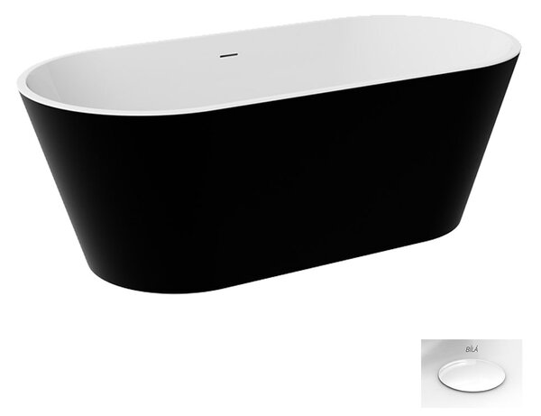 Besco Akrylátová volně stojící vana Deeva BW 150x75 (160x75, 170x80, 180x80) Rozměry (cm): 160x75, Typ a barva výpustě: Click-Clack se šterbinovým přepadem, bílá