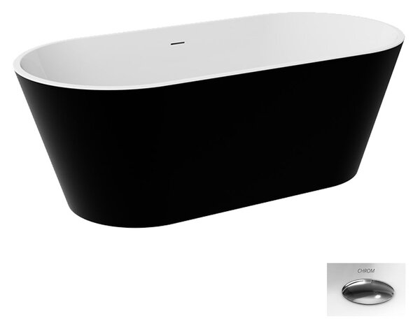 Besco Akrylátová volně stojící vana Deeva BW 150x75 (160x75, 170x80, 180x80) Rozměry (cm): 160x75, Typ a barva výpustě: Click-Clack se šterbinovým přepadem, bílá