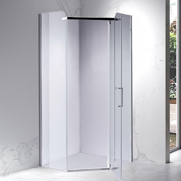 BPS-koupelny Pětiúhelníkový sprchový kout HYD-PK91B 90x90 chrom/transparent - bez vaničky