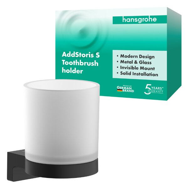 Hansgrohe AddStoris S - Nádobka na ústní hygienu, černá matná 41769670