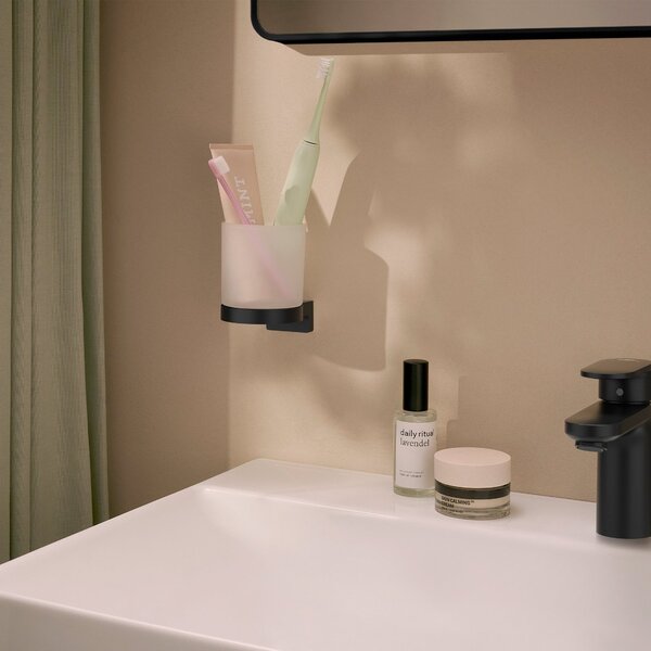 Hansgrohe AddStoris S - Nádobka na ústní hygienu, černá matná 41769670