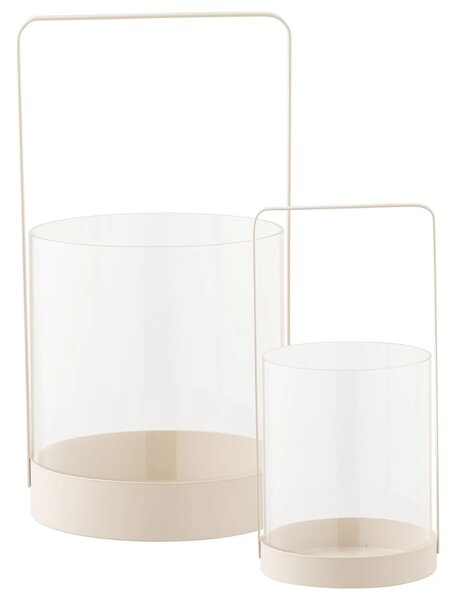 -25 % Dny Marianne - Nordic Living Set dvou béžových skleněných svícnů Ricane