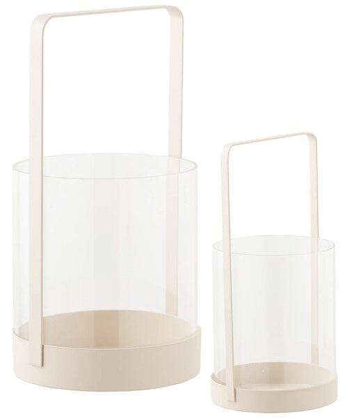 -25 % Dny Marianne - Nordic Living Set dvou béžových skleněných svícnů Ricane