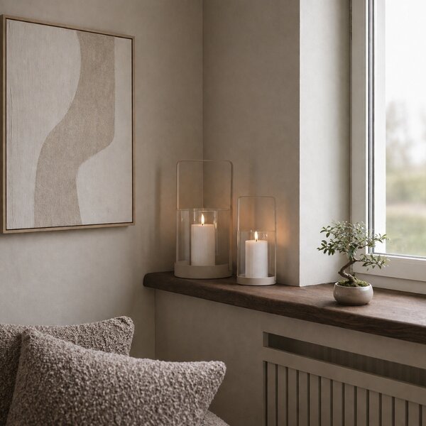 -25 % Dny Marianne - Nordic Living Set dvou béžových skleněných svícnů Ricane