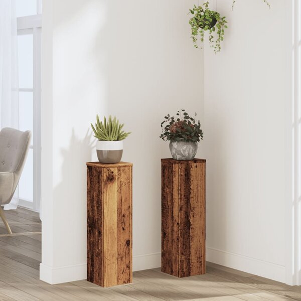 Stojany na rostliny 2 ks old wood 17x17x60 cm kompozitní dřevo