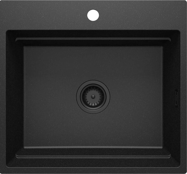 Deante Magnetic, 1-komorový granitový dřez 560x520x220mm, grafitová metalíza, DEA-ZRM_G10A