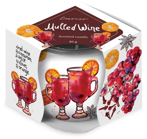 Emocio Sklo Dekor 70x62 mm Mulled Wine, vonná svíčka
