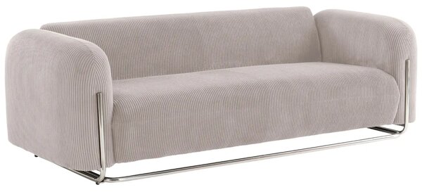 Jotex Béžovošedá manšestrová trojmístná pohovka EVERMAN 234 cm