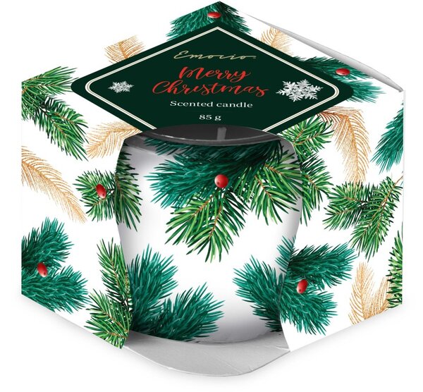 Emocio Sklo Dekor 70x62 mm Merry Christmas, vonná svíčka