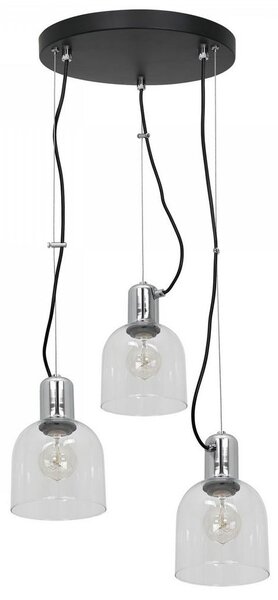 Lustr na lanku BANCO 3xE27/60W/230V kulatý čirá