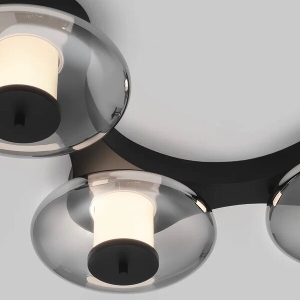 Nova Luce Kouřově šedé skleněné stropní LED světlo Ballet 76 cm