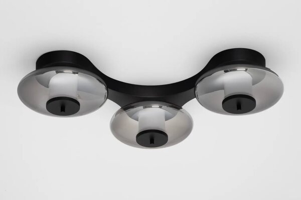 Nova Luce Kouřově šedé skleněné stropní LED světlo Ballet 76 cm